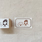 ranmyu Rubber Stamp - Kuma and Girl with Hat