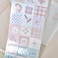 Freckles Tea Vol.4 Floral Tile Kiss-cut Paper/PET Tape, with Galaxy Sparkle Effect