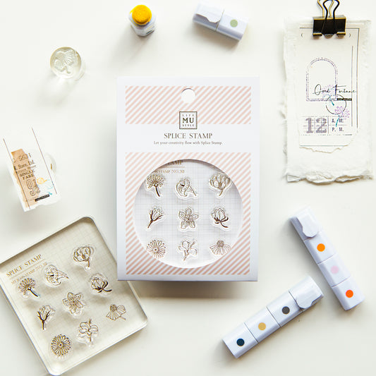 MU Lifestyle My Icon Clear Stamp Set - No.30 Daily Flowers