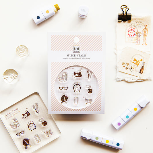 MU Lifestyle My Icon Clear Stamp Set - No.33 Daily Items