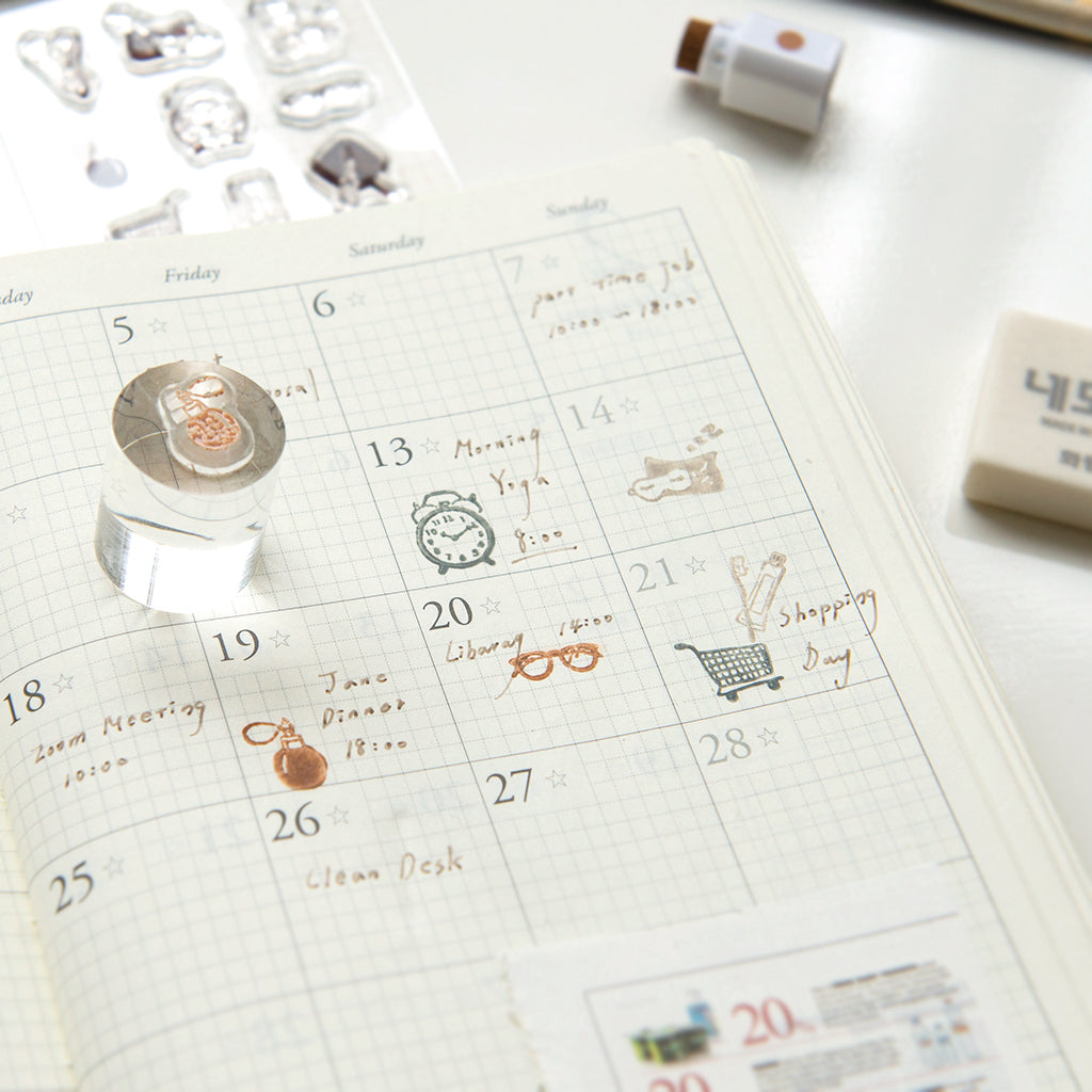 MU Lifestyle My Icon Clear Stamp Set - No.33 Daily Items