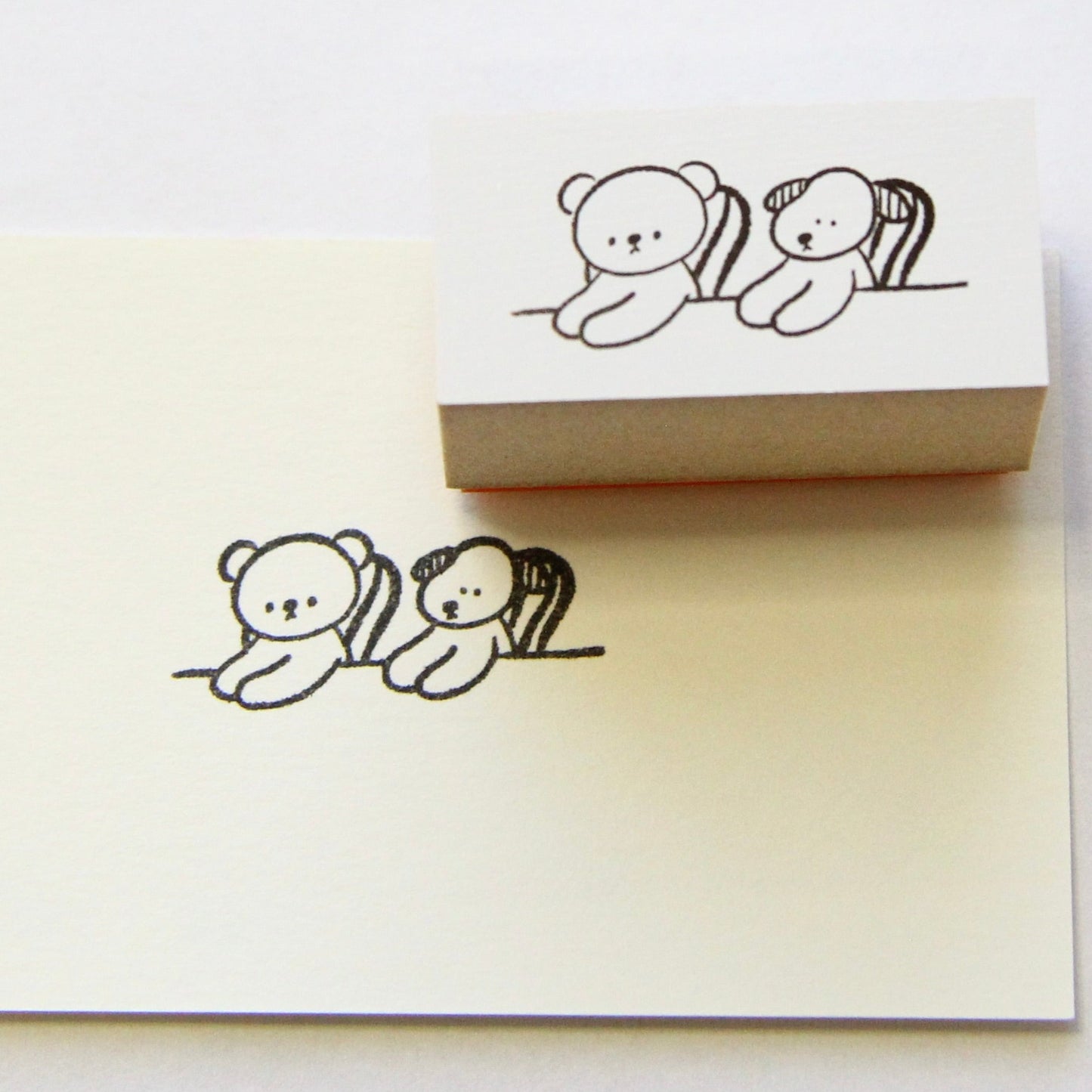 ranmyu Rubber Stamp - Bear and its Smart Friend