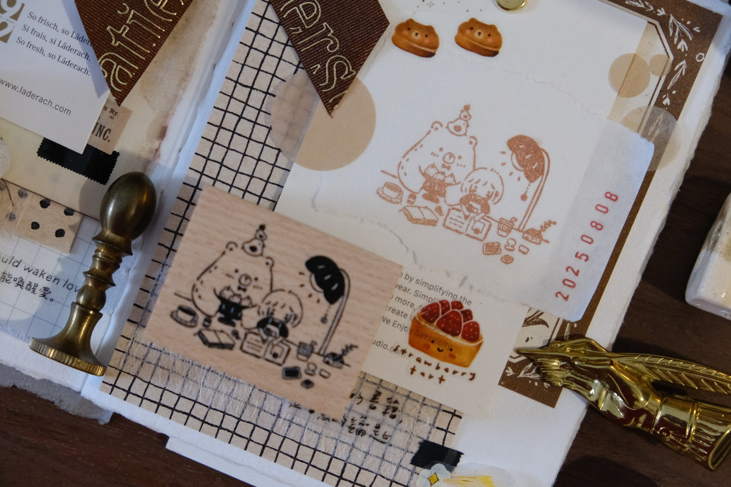 Eileen Tai Rubber Stamp - Bear&Girl Collection - Larger Size