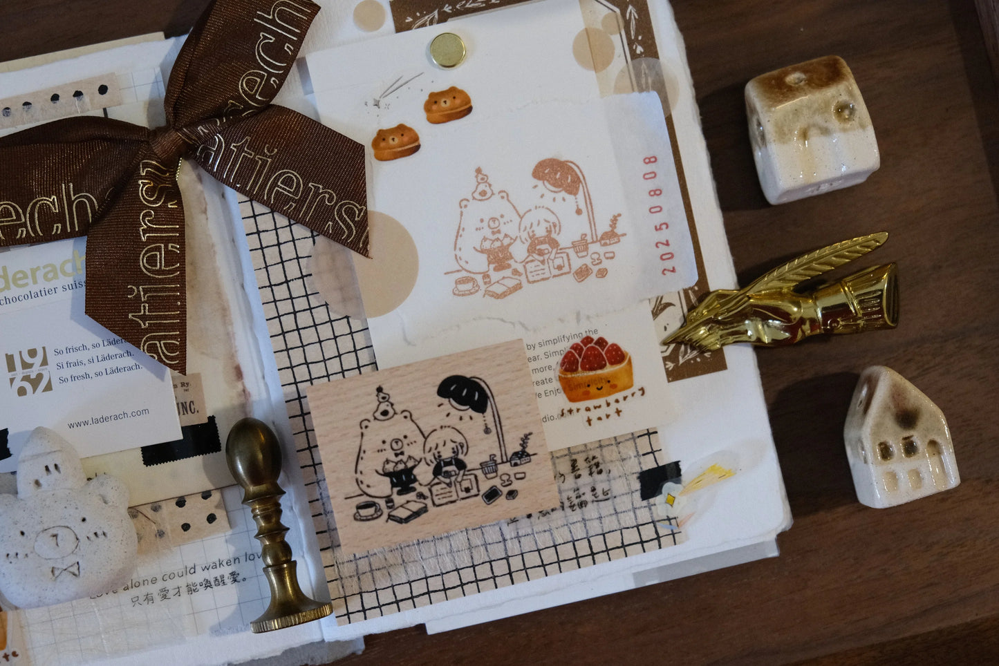 Eileen Tai Rubber Stamp - Bear&Girl Collection - Larger Size