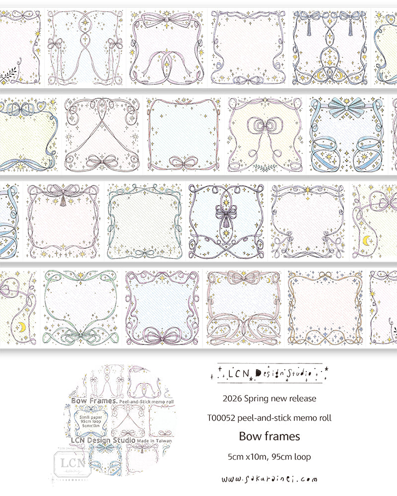 LCN Design Studio Bow Frames Peel-and-stick Memo Roll