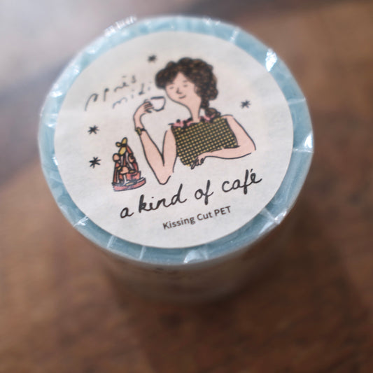 a kind of café French Afternoon Tea Kiss-cut PET Tape, with Blue Starry Special Effect