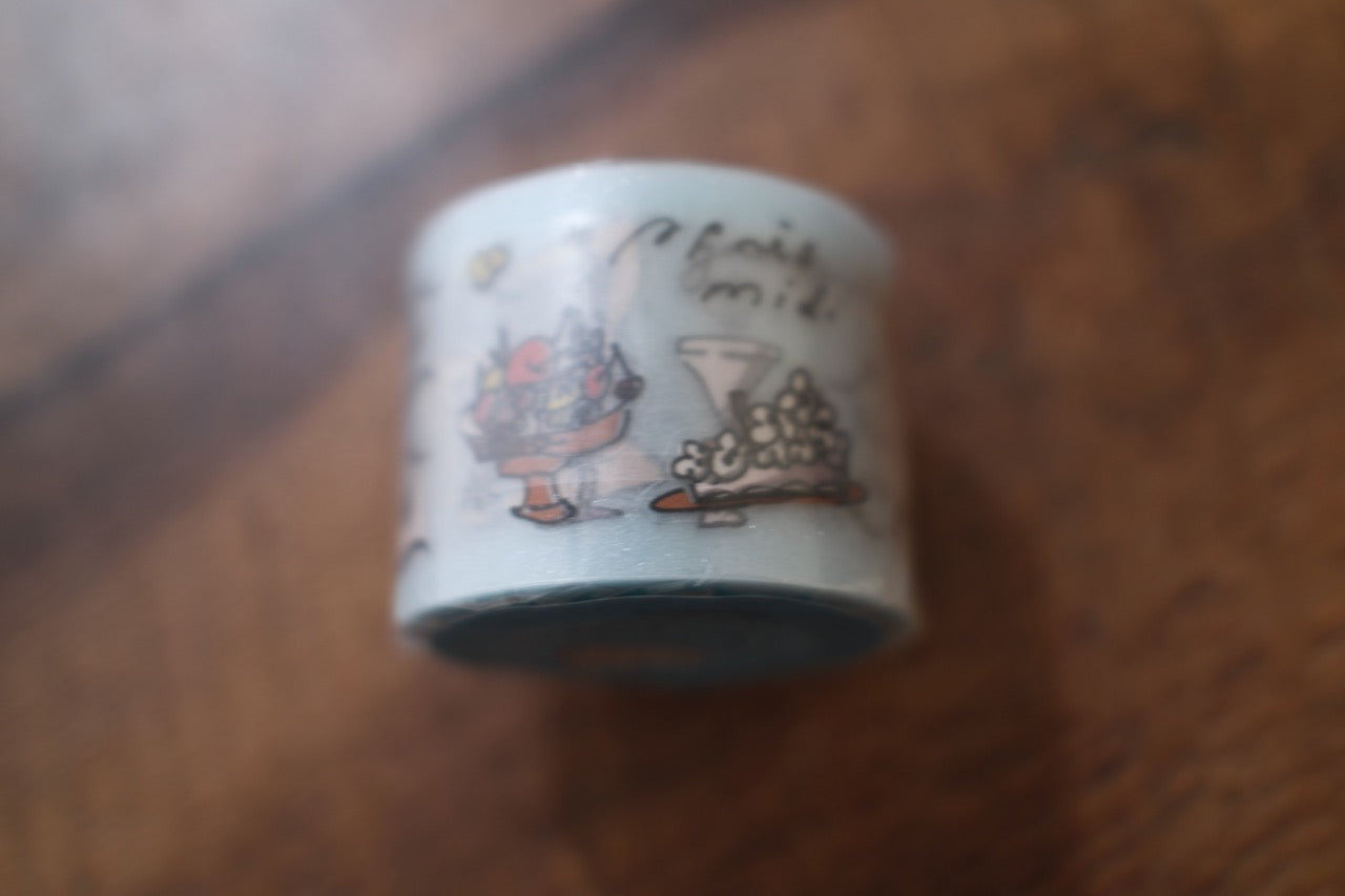 a kind of café French Afternoon Tea Kiss-cut PET Tape, with Blue Starry Special Effect