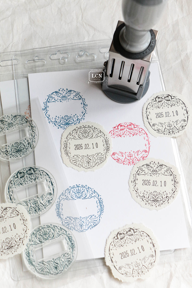 LCN Design Studio Crystal Date Stamp Set - Birdy