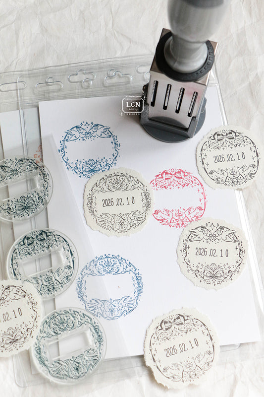 LCN Design Studio Crystal Date Stamp Set - Birdy