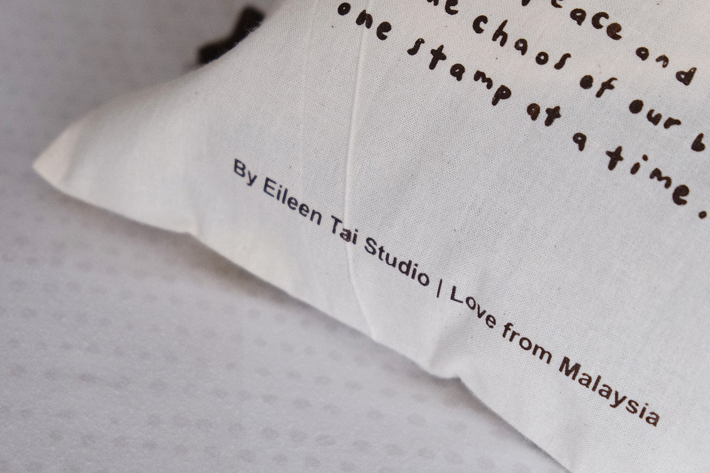 Eileen Tai Drawstring Pouch - One Stamp at a Time (Brown)