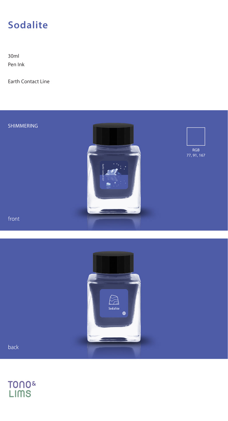 Tono & Lims Bottled Ink - Sodalite, Earth Contact Collection