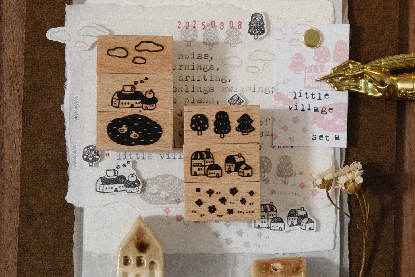 Eileen Tai Rubber Stamp Set - Little Village, Set A