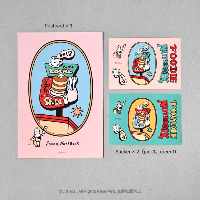Littlelu Foodie Vol.7 Post Card and Sticker Set