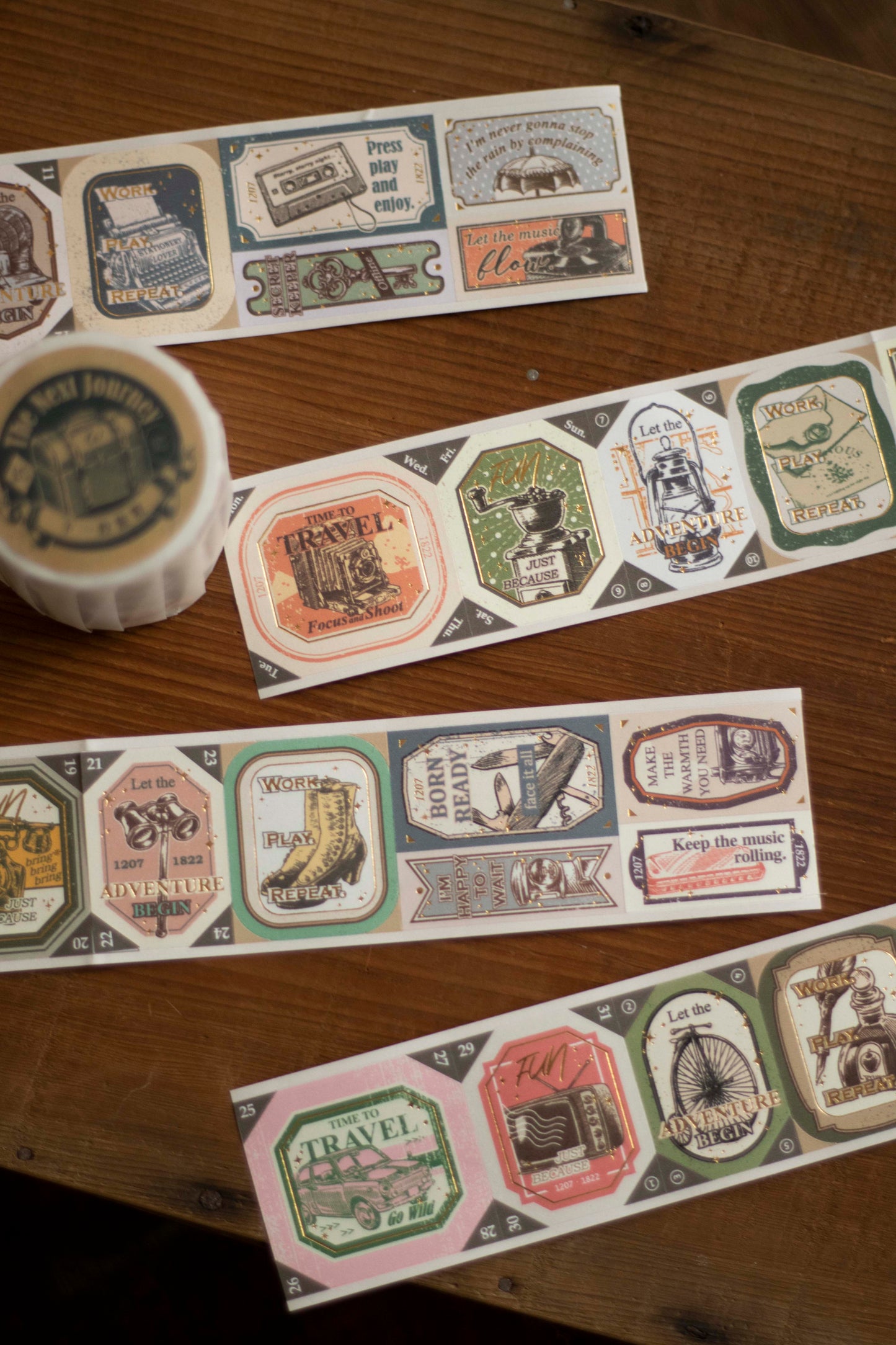 Loidesign The Next Journey Gold Foil Die-cut Style Tape