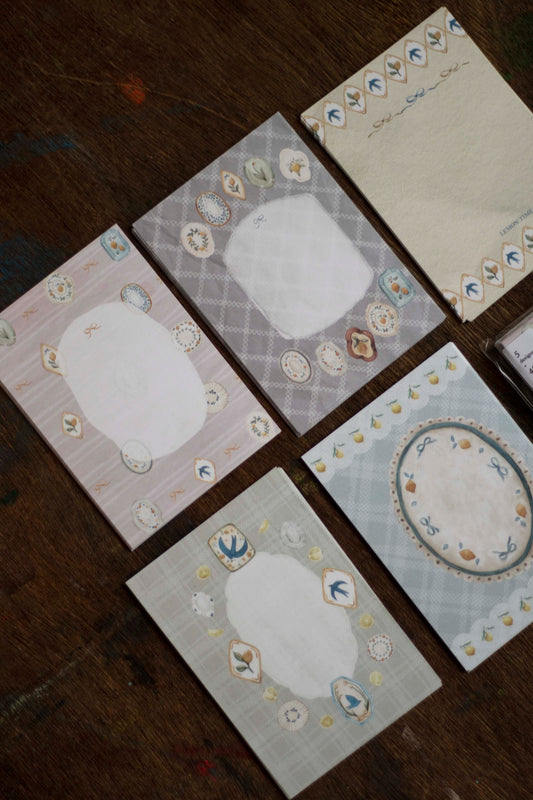 Loidesign Mini 5 Size Memo Paper - Lemon and Bird Tray