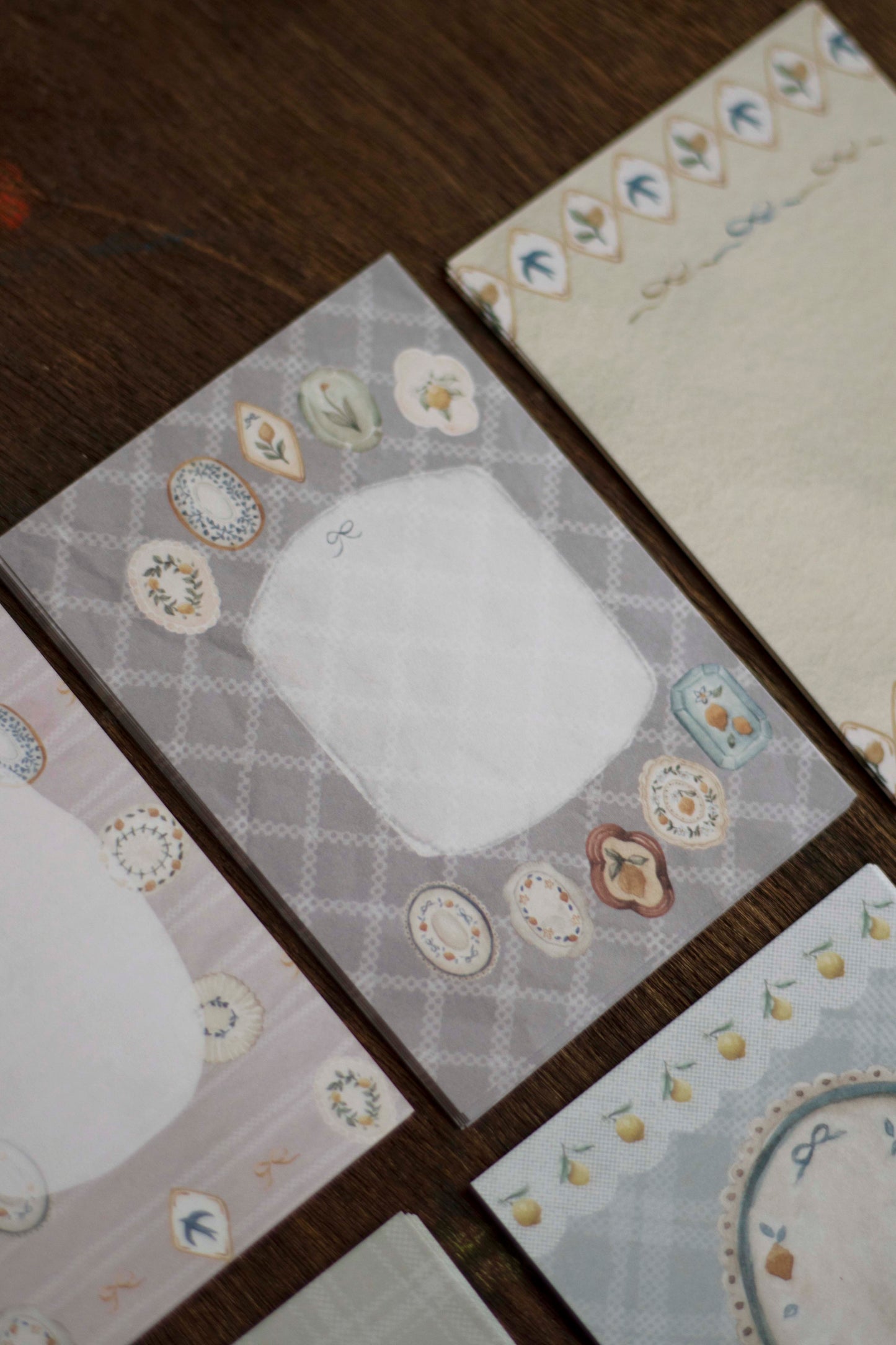Loidesign Mini 5 Size Memo Paper - Lemon and Bird Tray