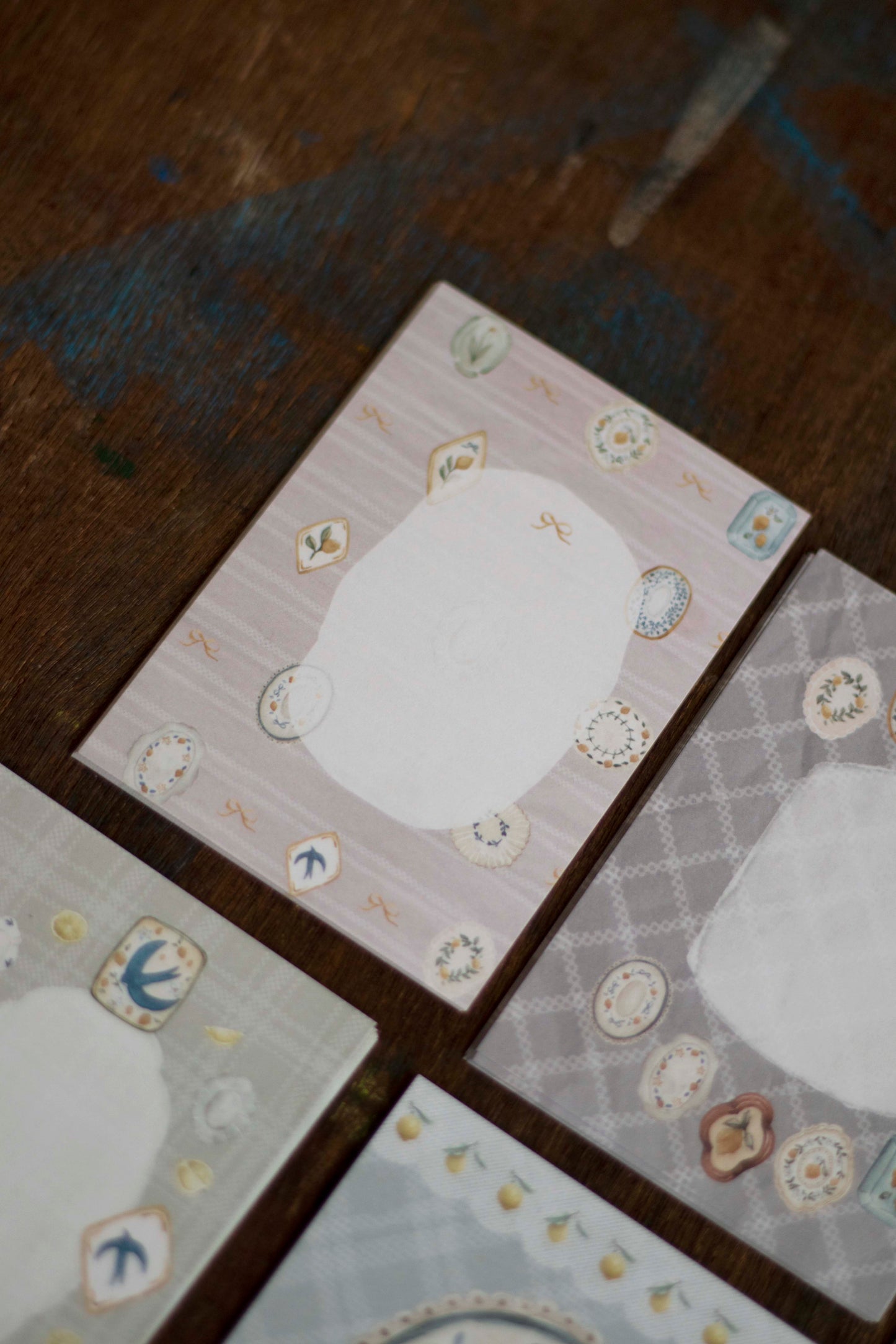 Loidesign Mini 5 Size Memo Paper - Lemon and Bird Tray