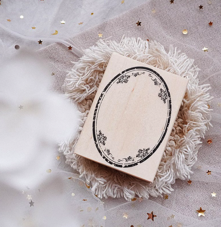 Jennyuanzi Wooden Stamp - Oval Frame