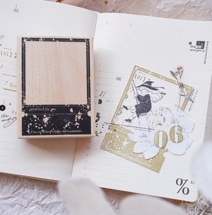 Jennyuanzi Wooden Stamp - Rectangle Frame
