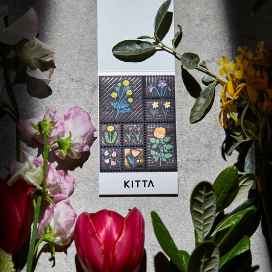 KITTA Portable Stamp-style Washi Tape - Gold Foil - Flower