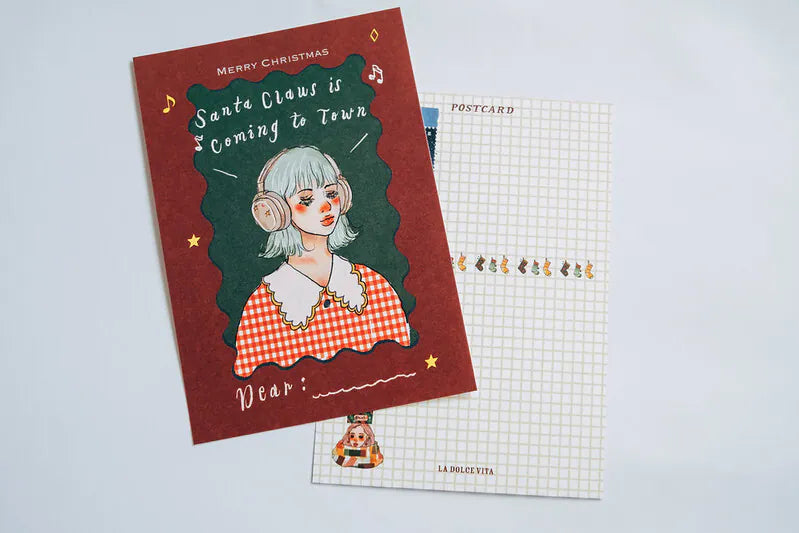 La Dolce Vita Christmas Post Card - Santa Claus is Coming to Town