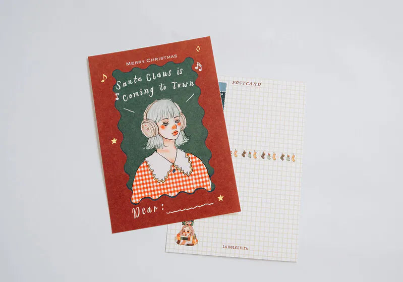 La Dolce Vita Christmas Post Card - Santa Claus is Coming to Town