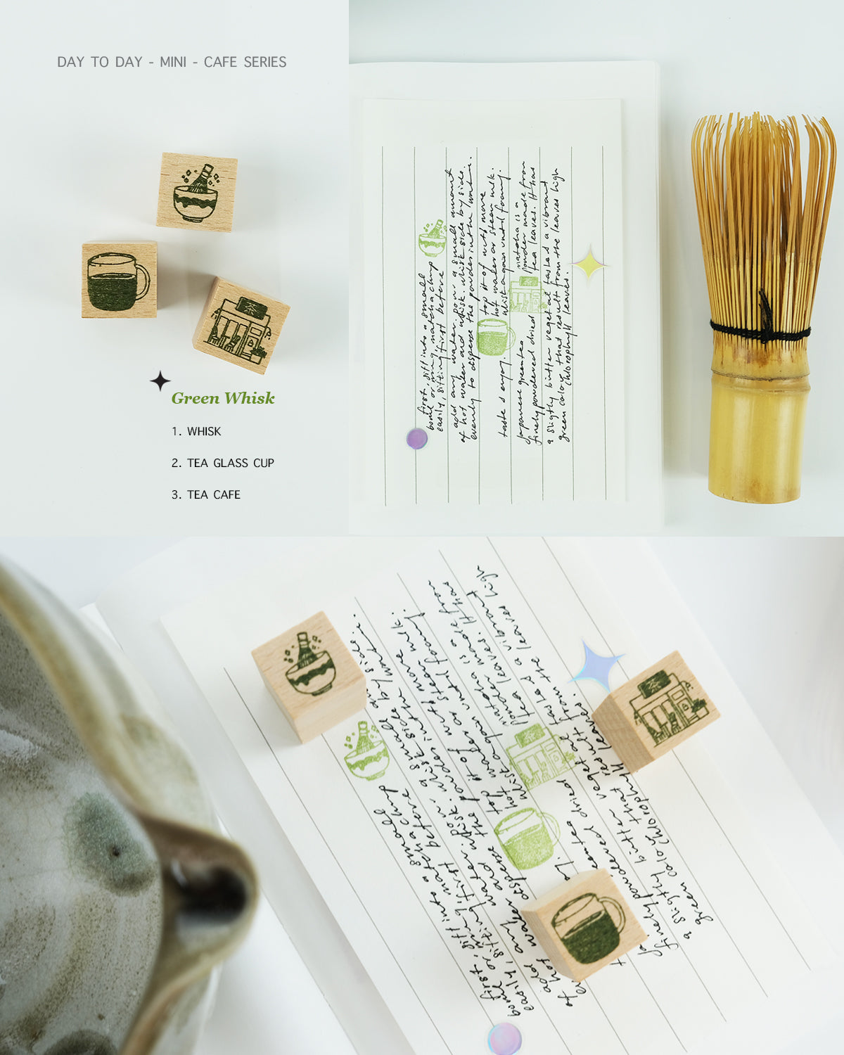 kurukynki Day To Day Cafe Series mini rubber stamps - 12 designs