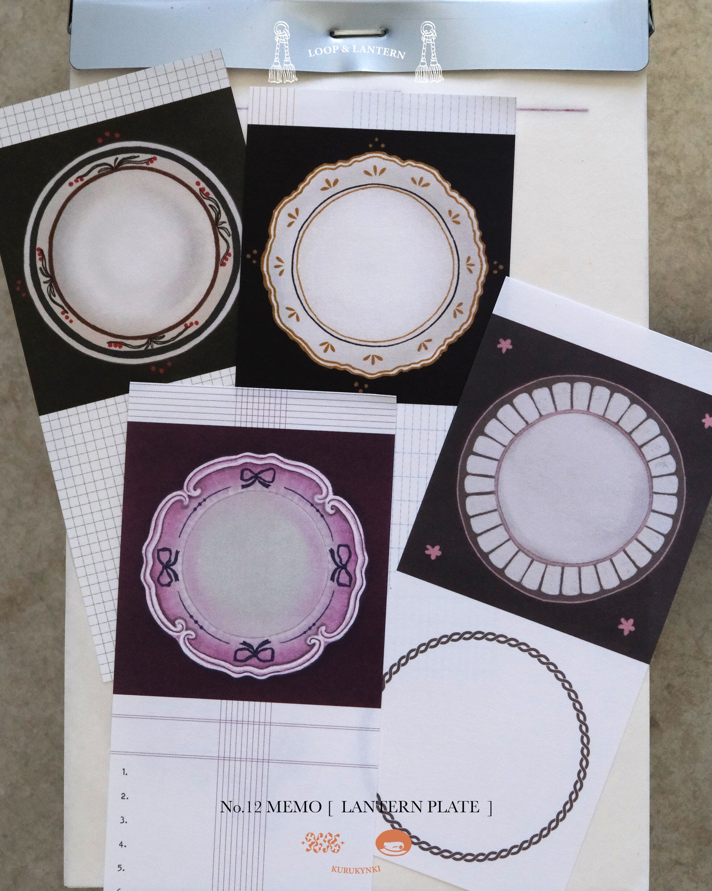 kurukynki Memo Pad - No.12 Lantern Plate