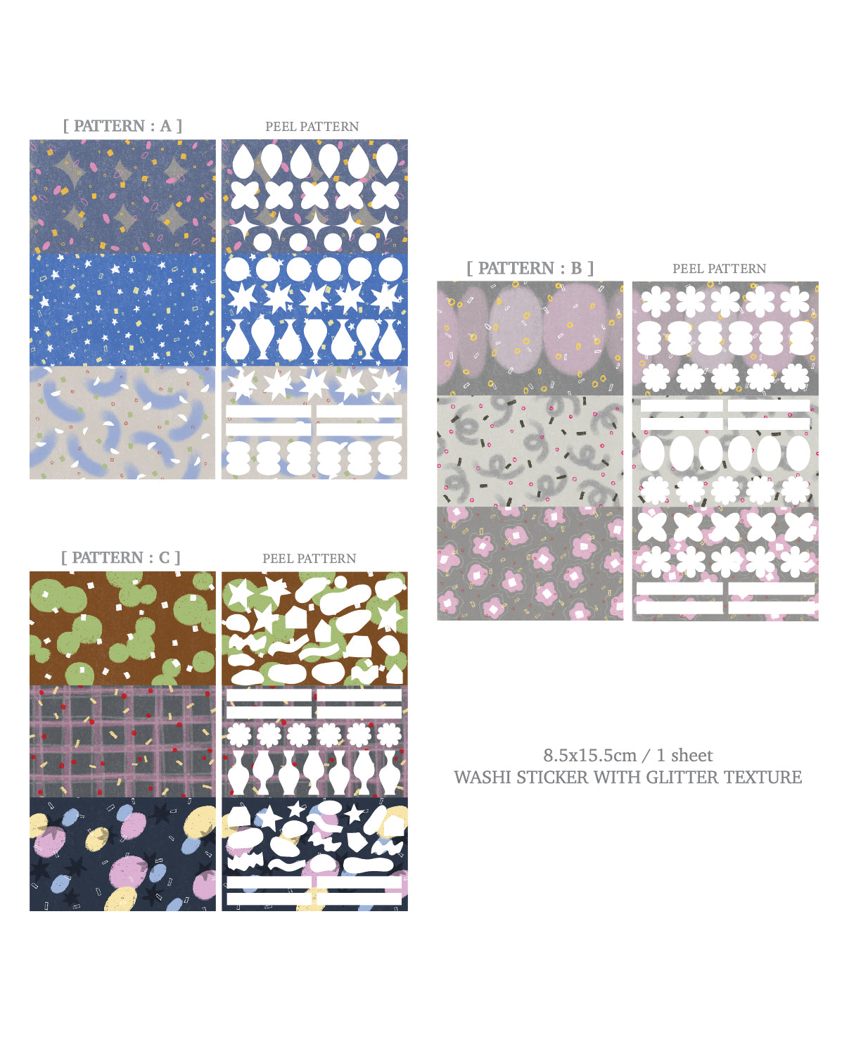 Kurukynki MOD Shape Sticker, 4 designs
