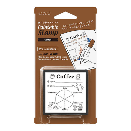 Midori Pre-inked Paintable Stamp - Coffee, Limited Edition