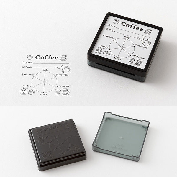 Midori Pre-inked Paintable Stamp - Coffee, Limited Edition