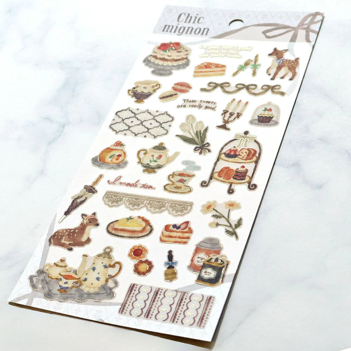 Mind Wave Chic Mignon Gold Foil Sticker - tea time