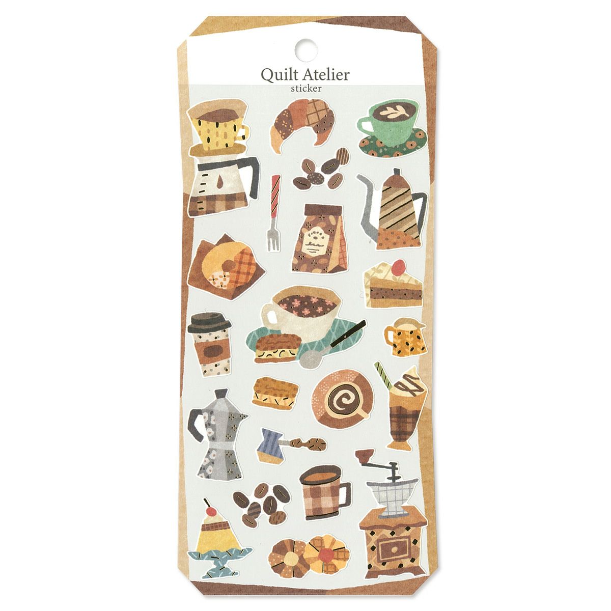 Mind Wave Quilt Atelier Gold Foil Sticker - Coffee Time