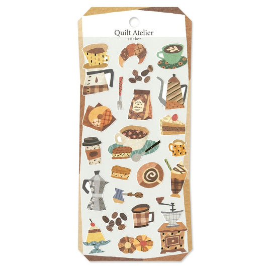 Mind Wave Quilt Atelier Gold Foil Sticker - Coffee Time