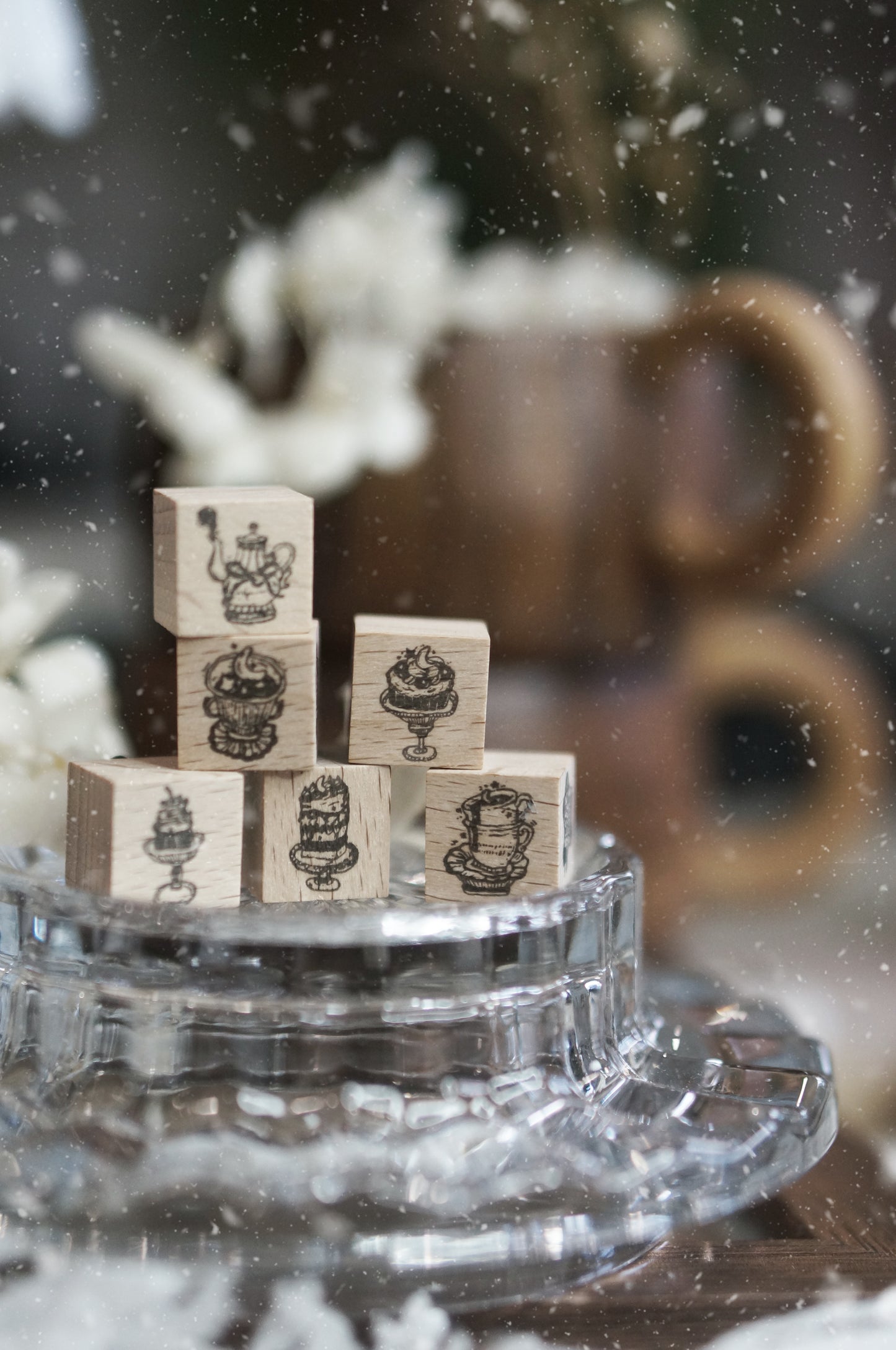 Black Milk Project "Notes in the Night" Series Mini Stamp Set - Midnight Patisserie, 6 pcs