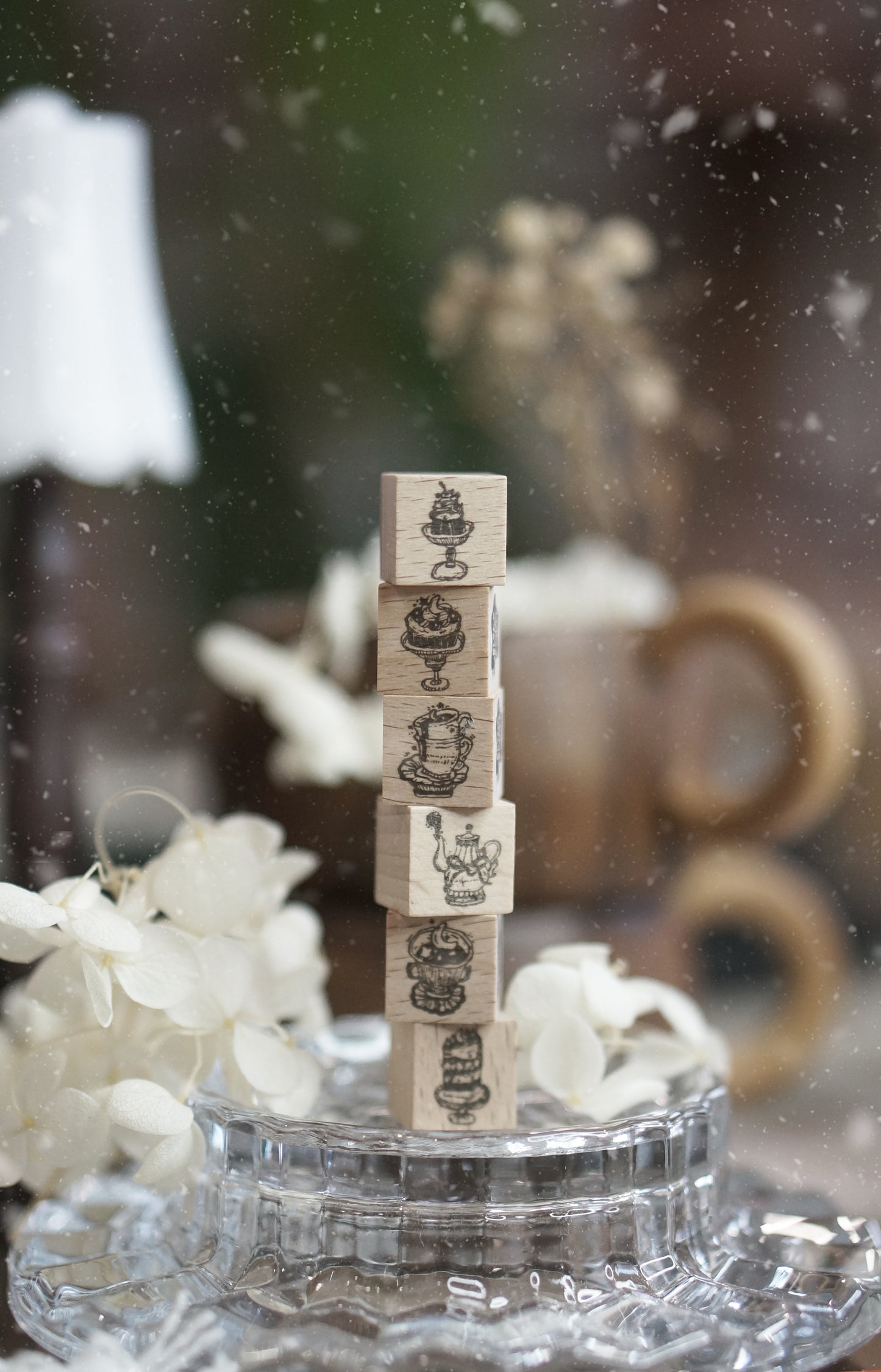 Black Milk Project "Notes in the Night" Series Mini Stamp Set - Midnight Patisserie, 6 pcs