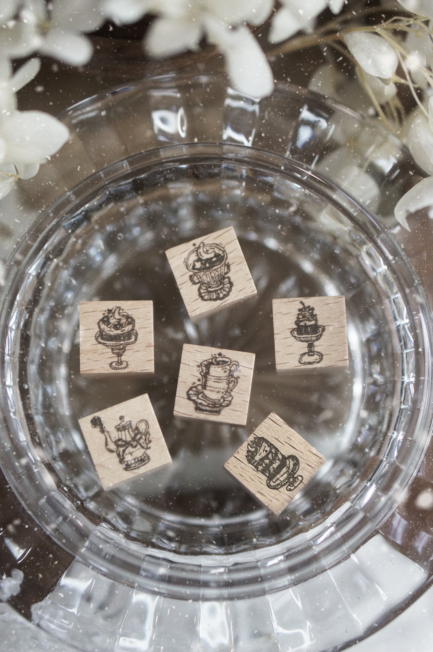 Black Milk Project "Notes in the Night" Series Mini Stamp Set - Midnight Patisserie, 6 pcs