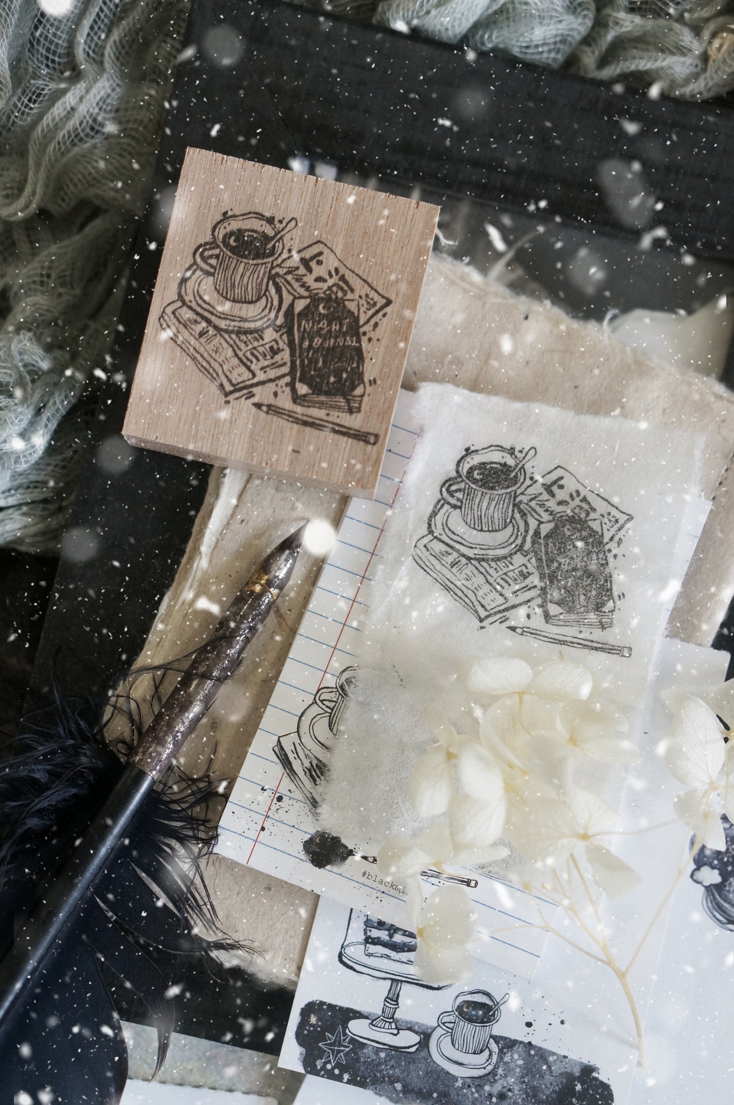 Black Milk Project "Notes in the Night" Series Rubber Stamp - Night Journal