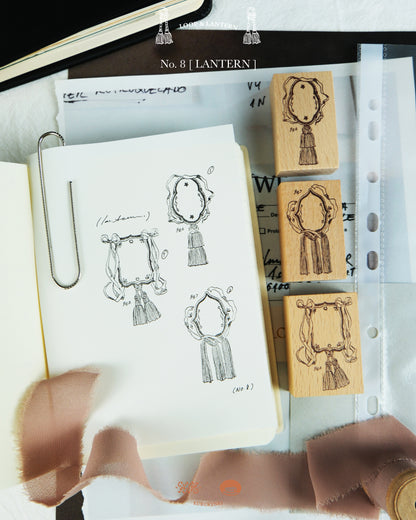 kurukynki Rubber Stamp - Loops & Lantern, No.8 Lantern