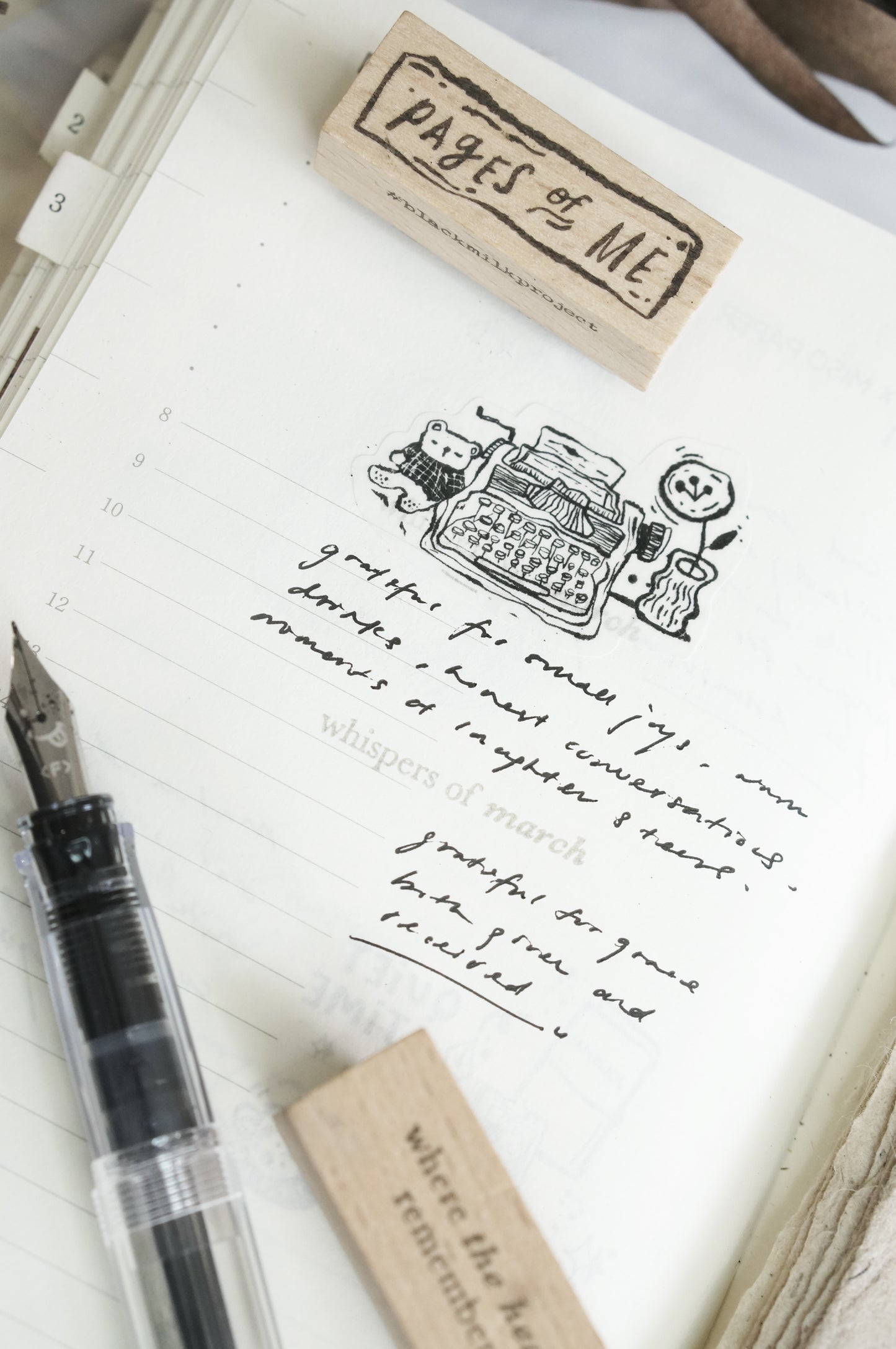 Black Milk Project Mini Rubber Stamp - Pages of Me Phrase Stamp