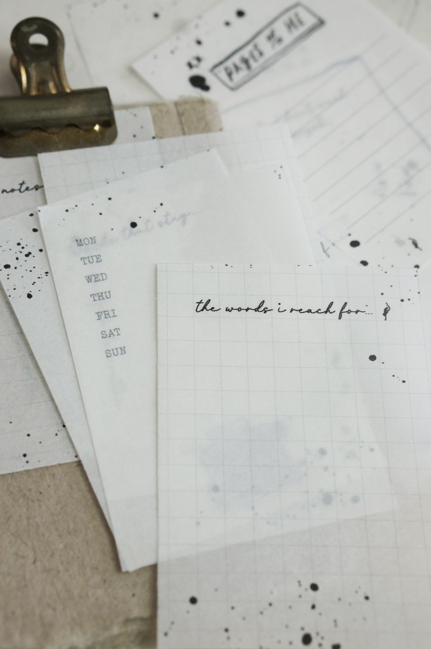 Black Milk Project "Pages of Me" Vellum Loose Paper Sheets