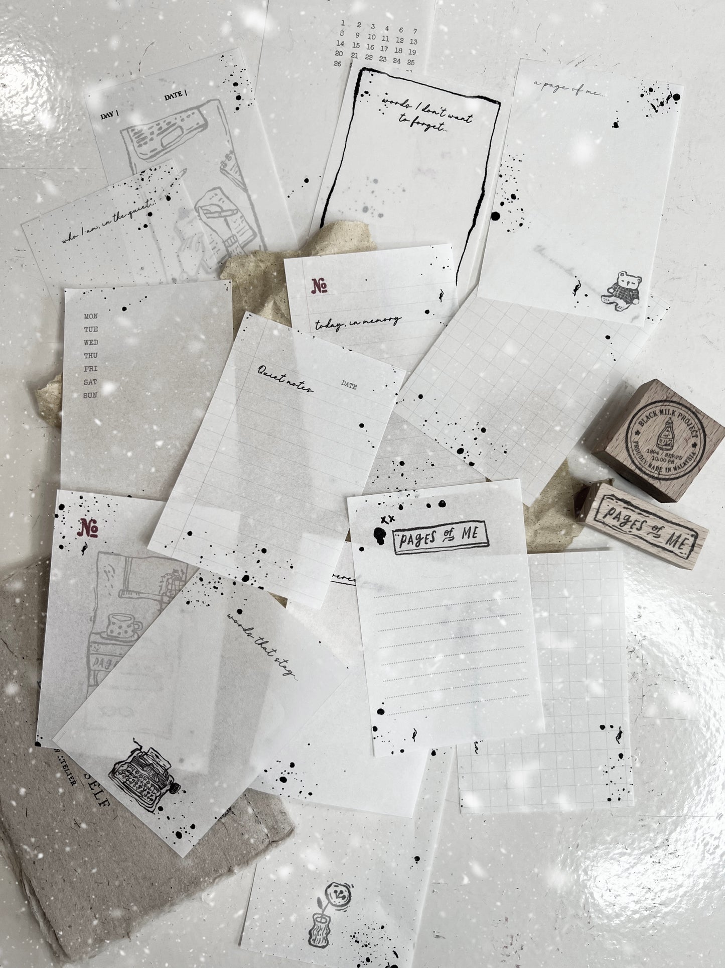 Black Milk Project "Pages of Me" Vellum Loose Paper Sheets