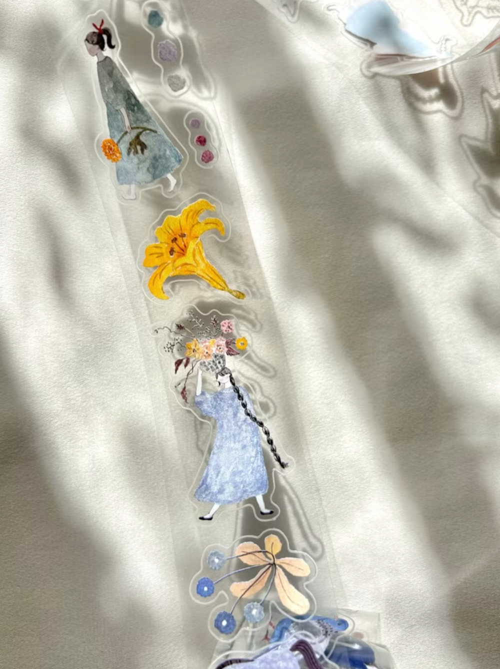 Pion "Blooming" Kiss-Cut Clear PET Tape, mini girl series