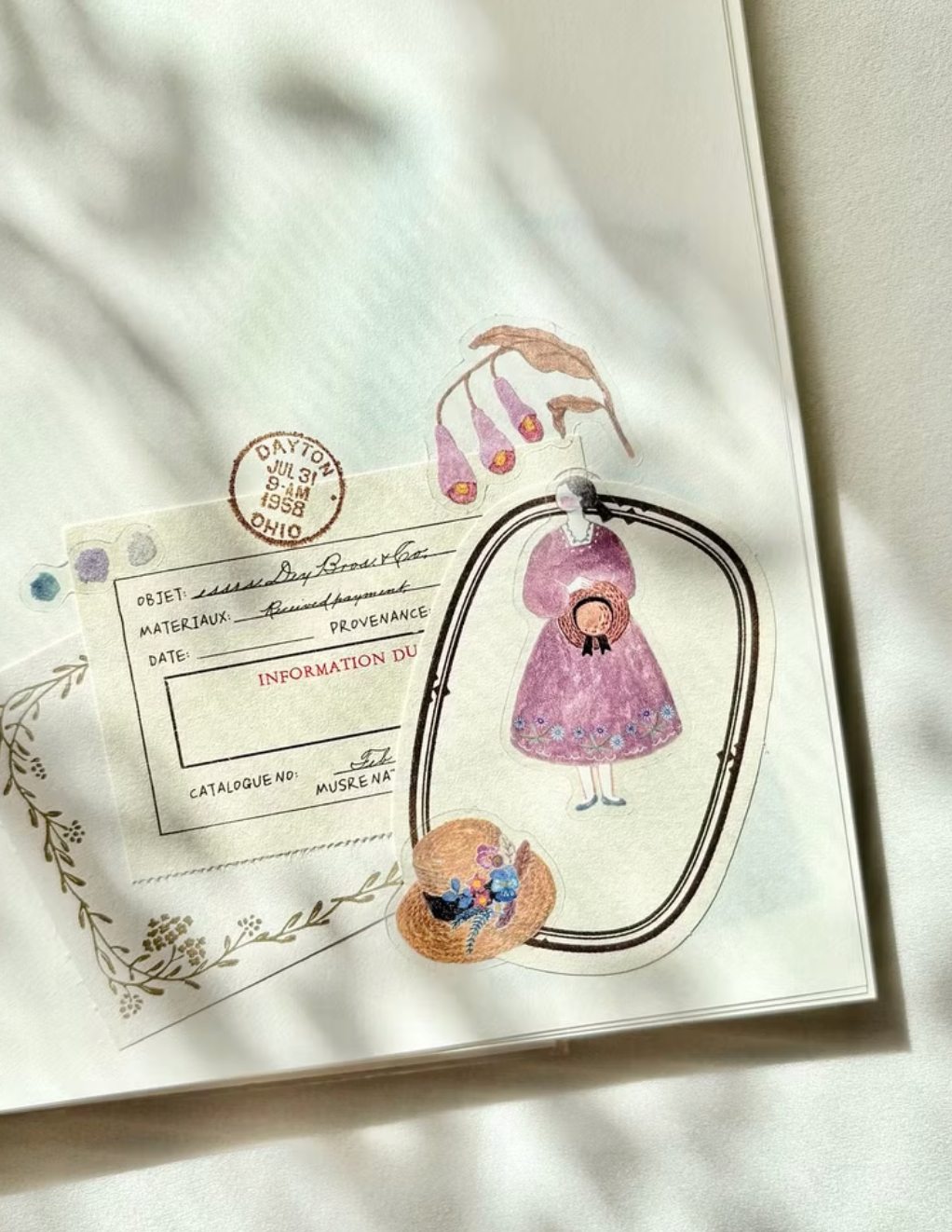 Pion "Blooming" Kiss-Cut Clear PET Tape, mini girl series