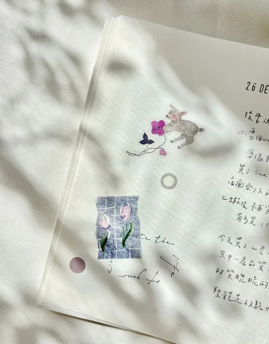 Pion "Blooming" Kiss-Cut Clear PET Tape, mini girl series