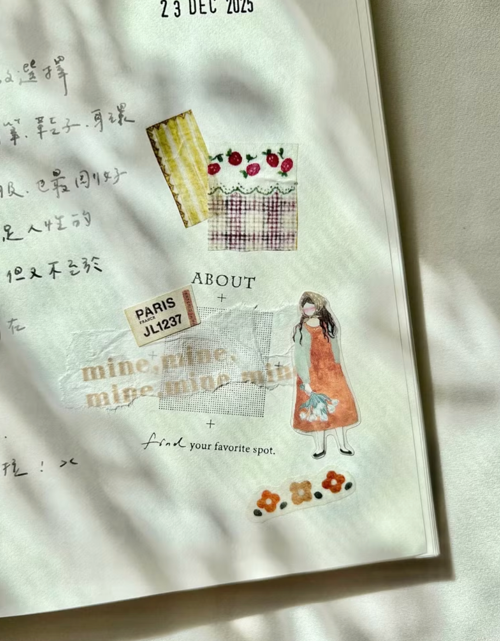 Pion "Blooming" Kiss-Cut Clear PET Tape, mini girl series