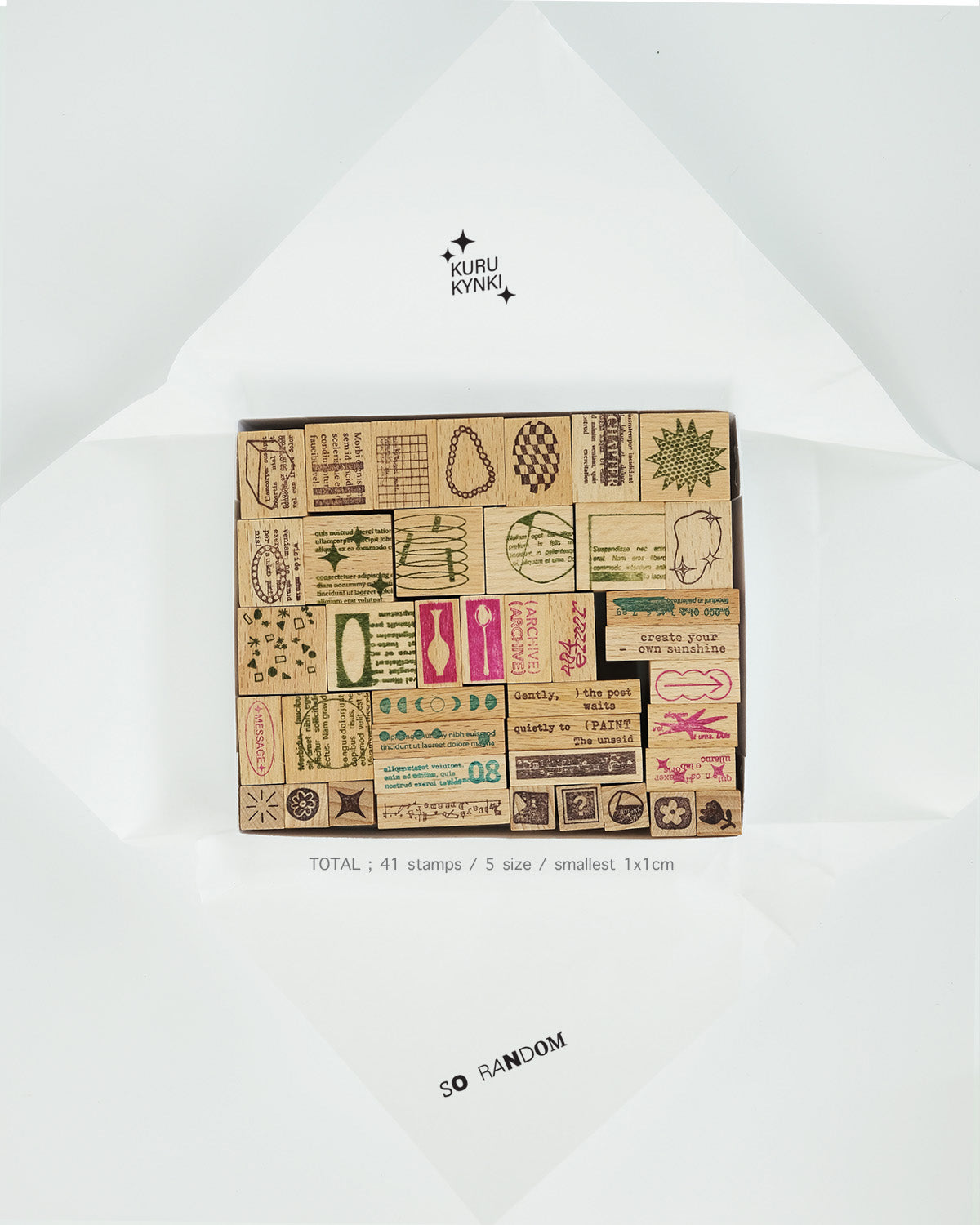 kurukynki SO RANDOM Mini Stamp Set, Full Set, 41 pcs
