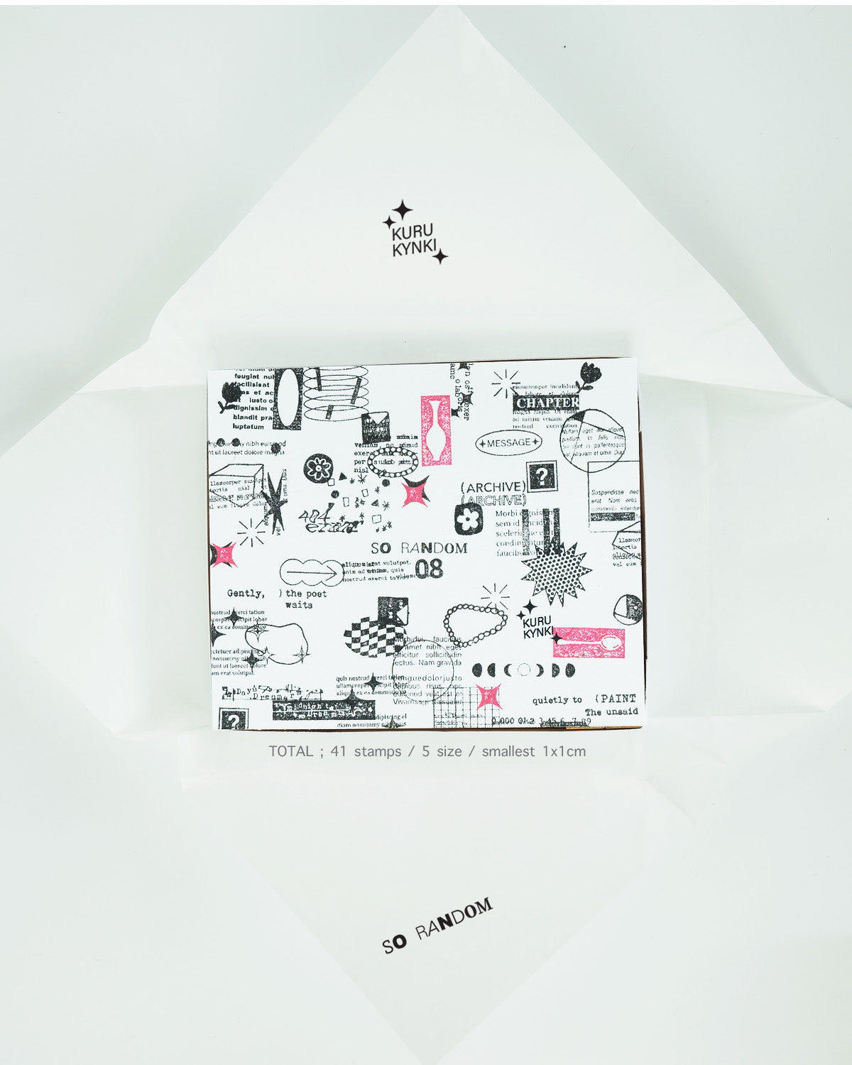 kurukynki SO RANDOM Mini Stamp Set, Full Set, 41 pcs