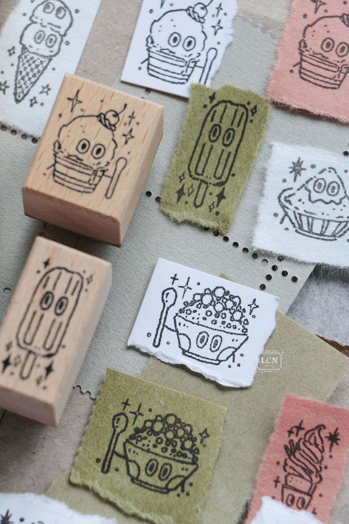 LCN Design Studio Rubber Stamp - All the Cold Treats, 6 designs