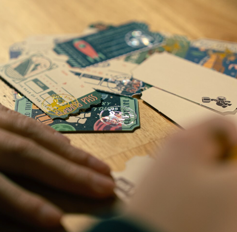ob1toy x ROKKAKU Perforated Ticket-Style Memo Card - Galaxy Tours